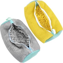 Thijox - Waszak voor schoenen op reis, Schoenentas voor Wasmachine, 2 Stuks, Polyester, Geel en Grijs, Perfect voor Sneakers, Camping en Sport — thumbnail 1