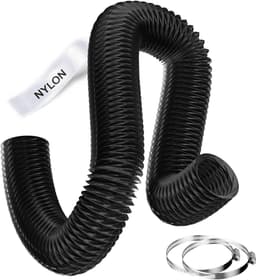 SnelShoppen - 75mm Hittebestendige Luchtductslang 5m, Flexibele Nylon Ventilatieslang met 2 Klemmen, Buigzaam en Afkappbaar voor Ventilatie, Afvoer, W — thumbnail 1