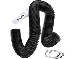 SnelShoppen - 75mm Hittebestendige Luchtductslang 5m, Flexibele Nylon Ventilatieslang met 2 Klemmen, Buigzaam en Afkappbaar voor Ventilatie, Afvoer, W