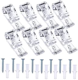 8 Sets Vouwgordijn, P Clip, Plastic Roman Blind, Kettingkoord, P Klemmen, Kindveiligheid, Rolgordijn Clips voor Gordijnen met 8 Schroeven en 8 Plastic Kolommen — thumbnail 1