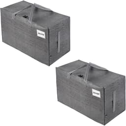 102 liter grote opbergtas met deksel, duurzame handgrepen en ritssluitingen voor verhuizing, kledingopslag, huisbenodigdheden, waterafstotend (grijs, verpakking van 2) — thumbnail 1