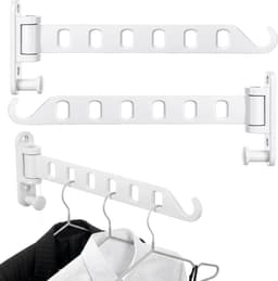 YAGXIG Wandgemonteerde Kledingrekken - Set van 3 - 180° Draaibare Arm - Stevig Aluminium - Opklapbare Haken - Geschikt voor Badkamers, Kasten, Slaapkamers en Wasruimtes, Ruimtebesparend (Wit) — thumbnail 1