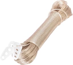 2 x waslijn, 30 m, 2 mm waslijn met stalen kern en kunststof ommanteling, weerbestendige waslijn voor balkon, tuin en camping, extra sterke lijn — thumbnail 3