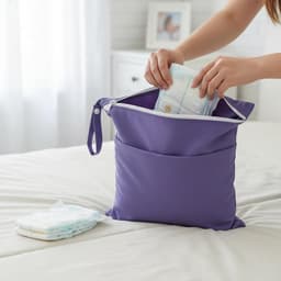 2-Pack Waterdichte Herbruikbare Reiswaszakken met Rits en Handvat voor Zwemkleding, Strandhanddoeken en Luiers - Ideaal voor Sport en Reizen — thumbnail 3