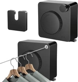 Uittrekbare Waslijn - Wandwaslijn Intrekbaar - Kleding Drogen - Anti-doorhangen Design - 48 m - Zilver — thumbnail 1