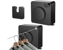 Uittrekbare Waslijn - Wandwaslijn Intrekbaar - Kleding Drogen - Anti-doorhangen Design - 48 m - Zilver