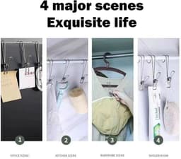 Wasknijpers met haken - Kledingclips - Kleding Drogen - Roestvrij staal - 10 stuks - Zilverkleurig — thumbnail 5