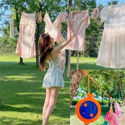 Waslijn Intrekbaar - Drogrek Draagbaar - Kleding Drogen - Winddicht Ontwerp - 10 Meter - Groen — thumbnail 4