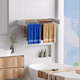 Home4u® Wanddroogrek Inklapbaar XXL - 100cm - Wasdroogrek - Droogrek Inklapbaar - Hangend - 6M lengte — thumbnail 2