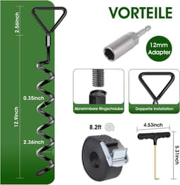 Bodemankers Trampoline - Zwart - 4 stuks - Heavy Duty Grondankers met Riemen - Voor Hoge Wind — thumbnail 4