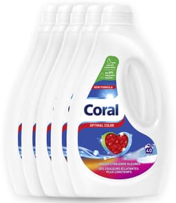 Coral - Vloeibaar Wasmiddel - Optimal Color - Voordeelverpakking 5 X 40 wasbeurten — thumbnail 1