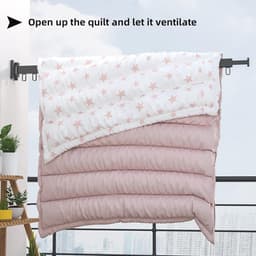 Inschuifbaar wanddroogrek voor kleding met haken - ruimtebesparend en opvouwbaar 85 cm/115 cm — thumbnail 5