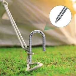 Grondanker 8 stuks - grondankers 30 cm verzinkt - J-haken - tentnagels - trampoline haken - beveiliging hek tenten - luifels - camping - trampoline - bloemenstandaard. — thumbnail 3