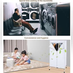 Draagbare Elektrische Wasdroger met Grote Capaciteit en Dubbellaags Design - 1500 W voor Appartement — thumbnail 5