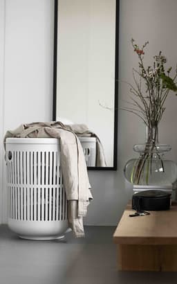Zone Denmark Ume Wasmand met Deksel - 60 liter - Olive green (groen) - Kunststof - Ronde Wasmand met Hengsel - Wasbox of Opbergmand — thumbnail 2