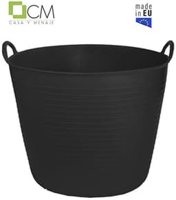 CM Flexibele kuip/emmer - zwart - 42 liter - kunststof - 45 x 37 cm - Afval - wasmand - Opbergmand — thumbnail 3