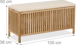 Badkamer bankje - met wasmand - 100 l - hout — thumbnail 5