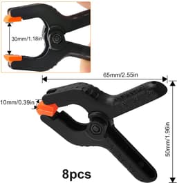Ibenzoa® Universele Zwarte Nylon Veerklemmen Set van 8 voor Creatieve Projecten en Fotostudio's — thumbnail 3