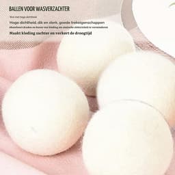 6 stuks wollen droogballen, hoge dichtheid, absorberen vocht, verminderen statische elektriciteit, wasverzachter, verkort de droogtijd (4 cm) — thumbnail 3