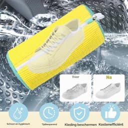 Schoenwaszak voor de Wasmachine - Geel/Grijs - Herbruikbaar en Vervormingsbestendig - Voor Schoenen en Kleding — thumbnail 2