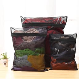 Wasnetzakken - Zwart - 25 x 30 cm, 30 x 40 cm, 40 x 50 cm - Duurzaam Polyester - Voor Kledingbescherming — thumbnail 3