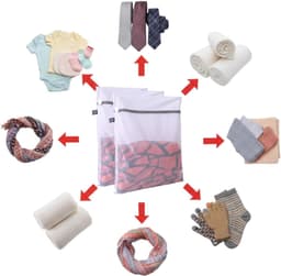 Wasnetjes voor Wasmachine - Wit - 25,4 x 30,5 cm - Fijnmazige Zak met Rits - Voor Delicate Kleding — thumbnail 4
