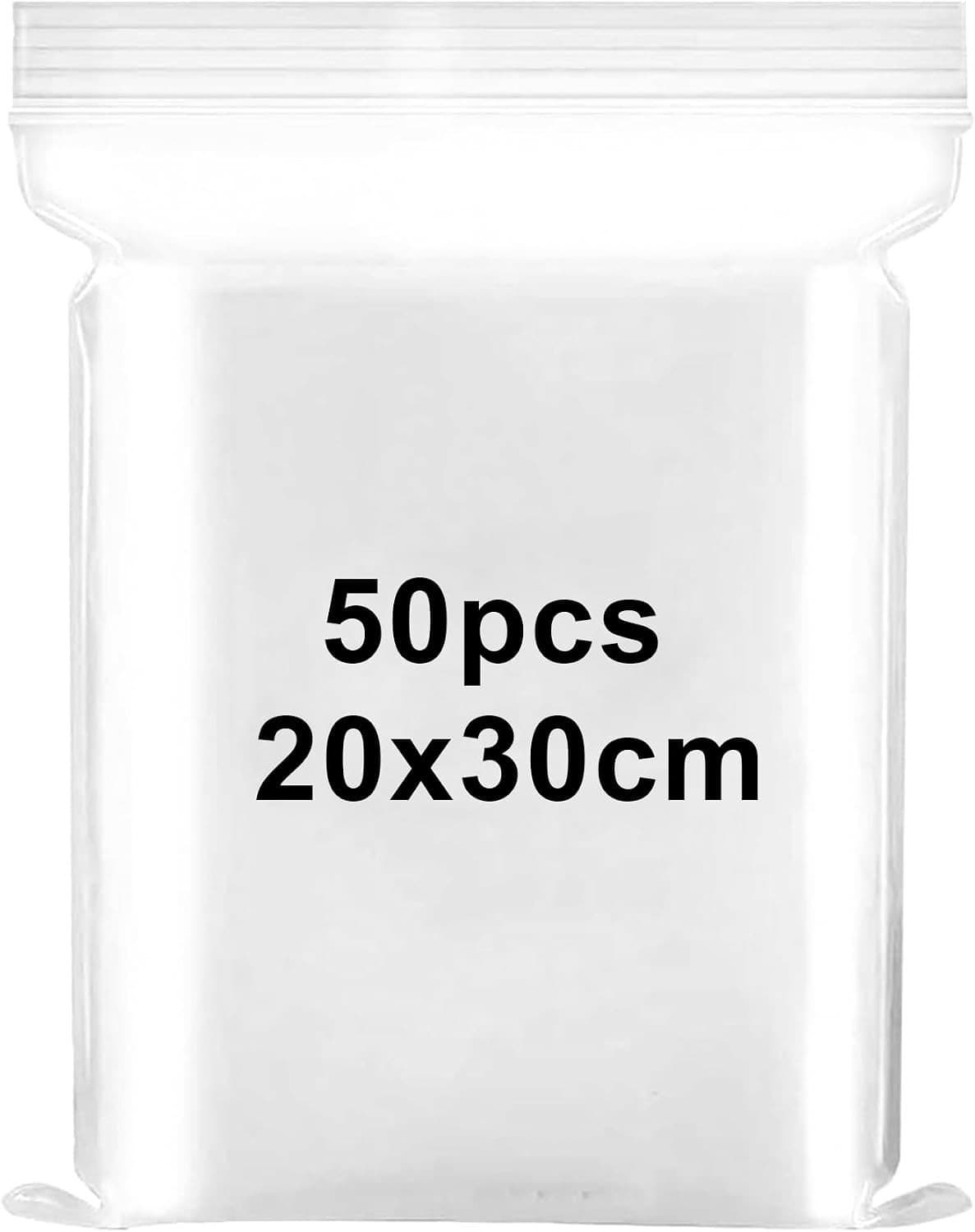 Hersluitbare Plastic Zakken - Doorzichtig - 20 x 30 cm - 50 Stuks - Voor Opslag en Organisatie — afbeelding 1