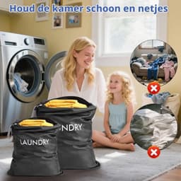 Vouwbare Waterdichte Waszakken voor Vuile Kleding, 2 Stuks met Rits, Ideaal voor Sport en Reizen — thumbnail 1