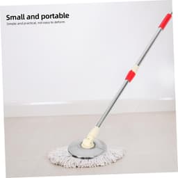1set Vervangende Verstelbare Mop Stok Met Rotating Mop Hoofd Voor Moeilijk Bereikbare Hoeken Verstelbare Hoogte Rvs Materiaal Voor Eenvoudige Onderhoud — thumbnail 4