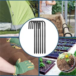 Grondanker grondwapening inzetstukken tentpalen J haken tuin zware belasting metalen paal met beitelpunt einde voor trampolines veiligheid 30,5 cm 6 stuks — thumbnail 5