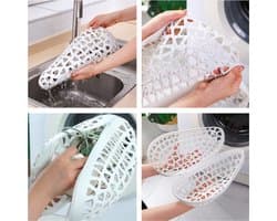 Waszakken 2 stuks, opvouwbare mesh kleding beschermhoes ontworpen in het compartiment, geschikt voor sokken / schoenen wasmachine reinigen, anti-ingewikkelde wassen, elastische wascontainer