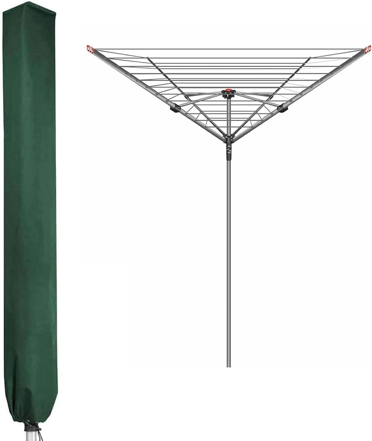 Droogmolenhoes - 165*16*16cm - Droogmolen Hoes - Hoes voor Droogmolen - Beschermhoes voor droogmolen - Roterende Waslijn Afdekking - Stofhoes - Beschermhoes - met ritssluiting - Waterdicht - UV-Bestendig - Stofdicht - groen — afbeelding 1