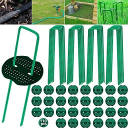 Grondankers met Bufferschijven - Groen - 150 mm - Thermisch Verzinkt Staaldraad - Voor Tuin en Bevestiging van Folie — thumbnail 1
