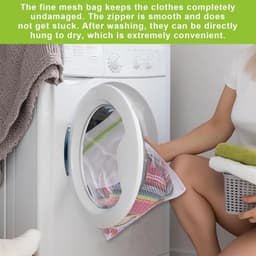 Dailygoods- Linnentas Set van 3 - Waszakken voor Wasgoed - Waszak Klein - Wastas Multifunctioneel - Wasnet voor Kleding - Hoogwaardig Mesh — thumbnail 4