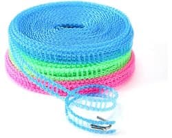 3 stuks - Waslijn - Waslijn Set - Windbestendige en antislip waslijn - Reiswaslijn - Draagbare waslijn - Geschikt voor binnen en buiten (camping, thuis en hotel) - Elk 5 meter lang