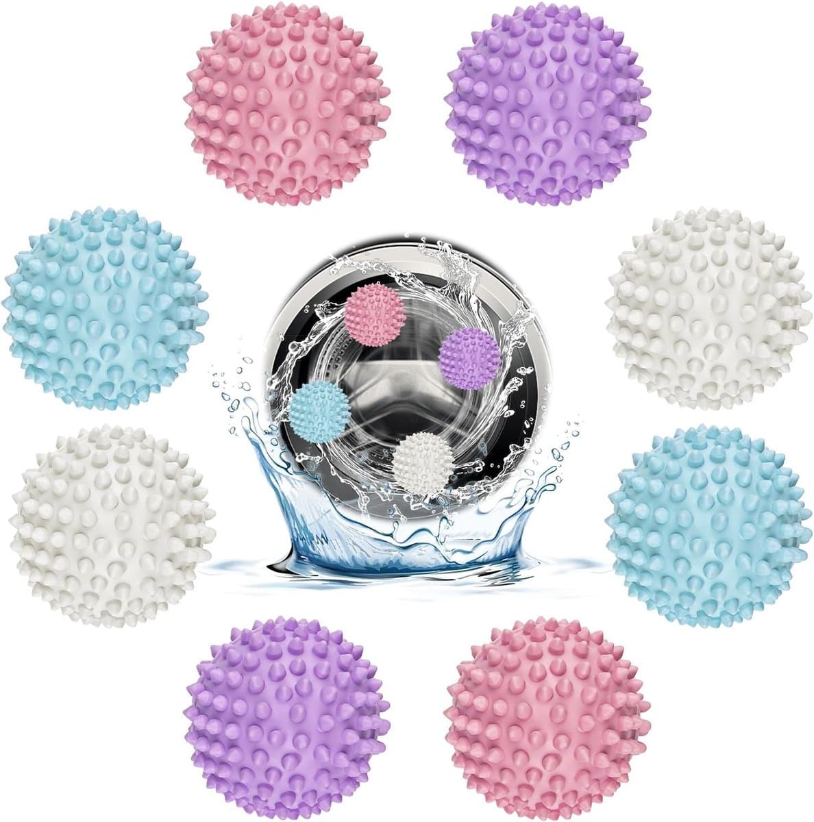 8 stuks drogerballen, wasballen, drogerballen, drogerbal, herbruikbaar, natuurlijk, antistatisch, sneldrogend — afbeelding 1
