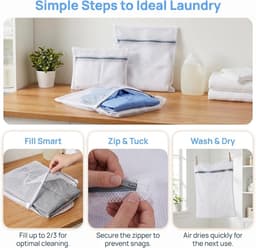 Herbruikbare Mesh Waszakken voor de Wasmachine - 4 Stuks, Ideaal voor Kleding en Delicate Stoffen — thumbnail 2