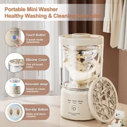 Oplaadbare draagbare mini wasmachine crème, reinigt ondergoed, kleine kleding en make-upkwasten, voor thuis, hotel, reizen en camping — thumbnail 4