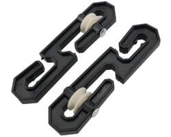 Kledinglijnkatrollen - Waslijnsplitters - Voor zwaardere was - Stille werking - 15 cm - Zwart