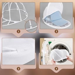 Set van 4 hoedwasmanden met netzak voor de wasmachine, wit — thumbnail 3