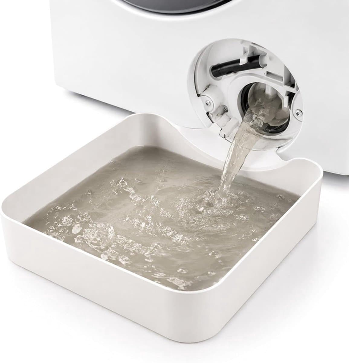 Afvoerbak voor wasmachine - 17.8 ×17.8cm - Lekbak wasmachine - Waterdichte bak - Wateropvang - Afvoer - Wasmachine Wateropvangbak - Opvangbak tegen lekkage - Wasmachine opvangbak - Voor kelder, woning, camper - Wit — afbeelding 1