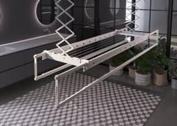 Foxydry 122 cm PRO elektrische droogrek voor wandmontage met verwarming - 122 X 53 X 25 cm — thumbnail 3