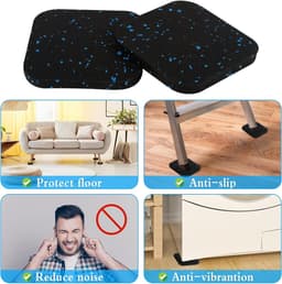 Anti Trillingsmat Wasmachine - en Wasdroger - Geluidsdempende Antislip Mat - Rubber Mat Trillingsdempers - Trillingsdempers wasmachine – Extra dik - Voetjes wasmachine & droger - Wasmachine demper – Anti trillings - vibratie - dempers pads – Antislip — thumbnail 3