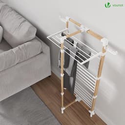 Ruimtebesparend Verticaal Droogrek met 3 Niveaus en Wielen voor Binnen en Buiten — thumbnail 3