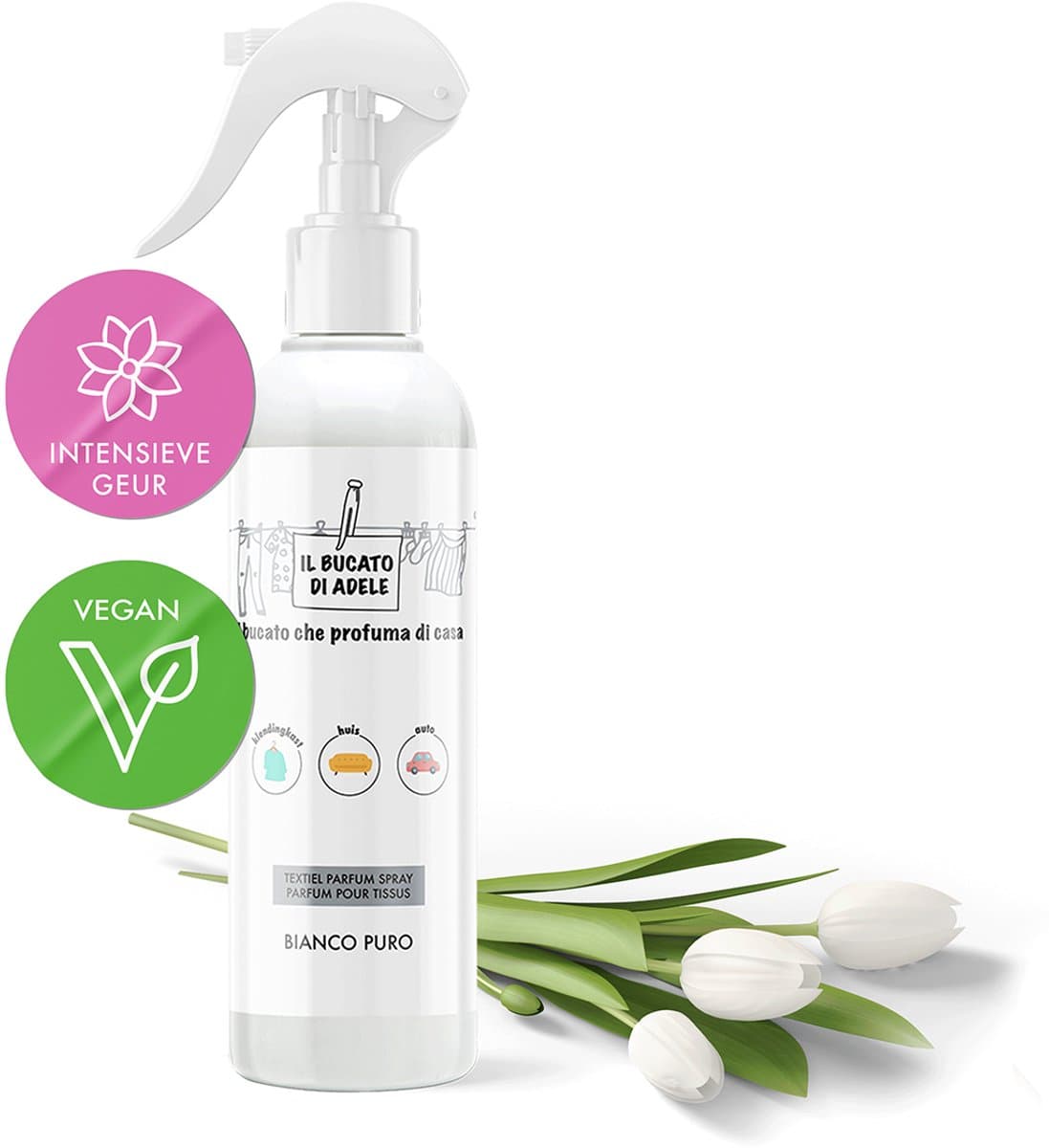 Il Bucato di Adele Parfum Textiel Spray Puur Wit 250ml — afbeelding 1
