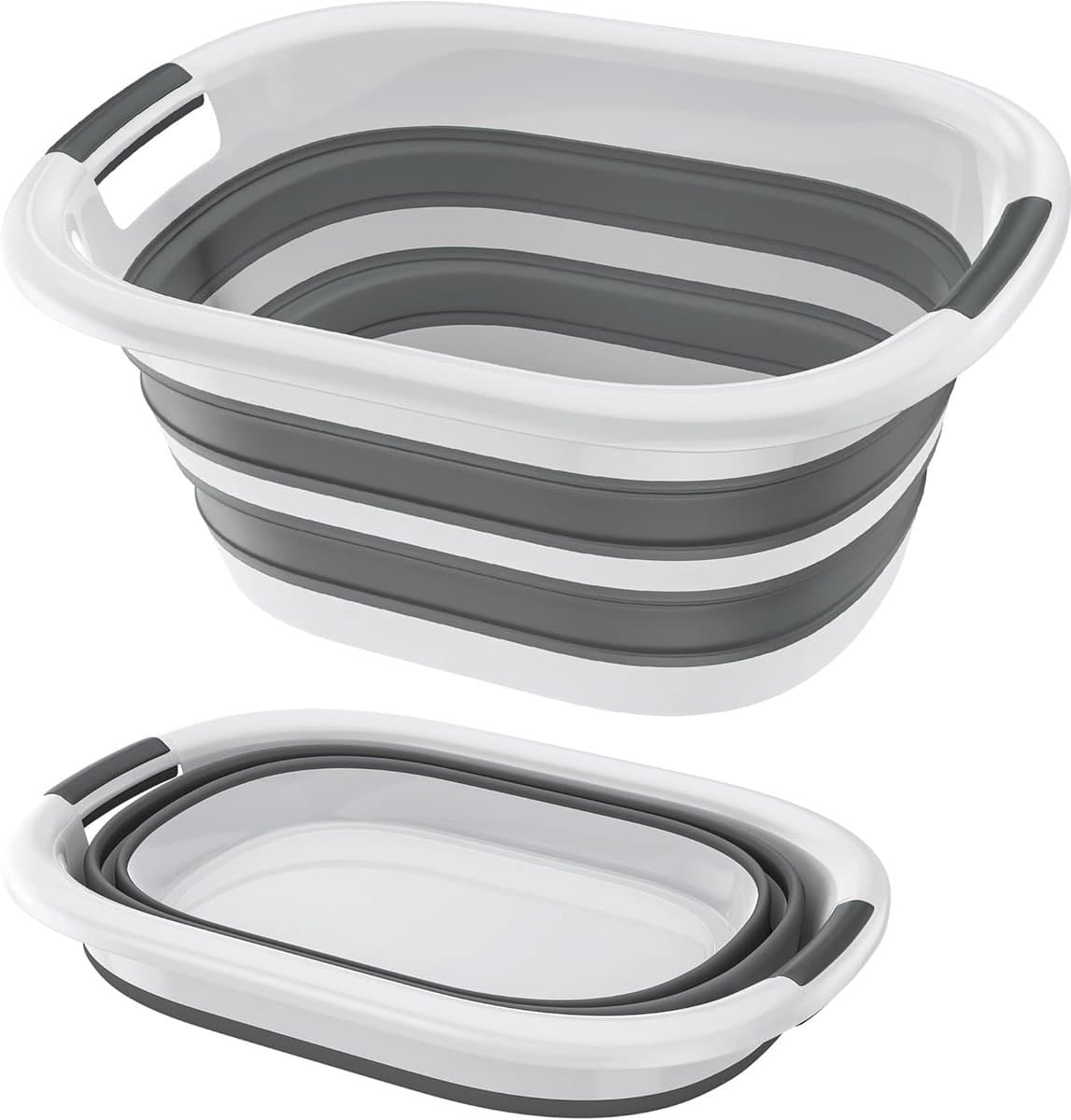 NAIZY Wasmand, opvouwbaar, 26 liter, wasverzamelaar, wasbak van kunststof met 2 handgrepen, draagbaar, inklapbaar, ruimtebesparend, bewaardoos voor kleding, speelgoed en camping — afbeelding 1