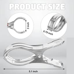 30 stuks - Winddichte clips van roestvrij staal - Clips voor zwembadafdekkingen - Gordijnclips - Kledingclips van metaal - Sterk en duurzaam - Roest niet snel - Zilver - 2*13cm - Geschikt voor balkon, zwembad, kledingkast — thumbnail 2