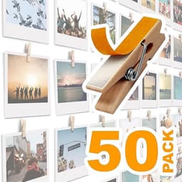 Ibenzoa® Charmante Houten Mini-Knijpers voor Creatieve Fotodisplays en Inspiratieborden, Set van 50 Stuks — thumbnail 1