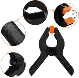 Ibenzoa® Universele Zwarte Nylon Veerklemmen Set van 8 voor Creatieve Projecten en Fotostudio's — thumbnail 2