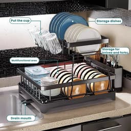 Betaalbare Goederen® Droogrek keuken - 2 tier - droogrek hangend - afdruipplank - droogrek - afdruiprek - afwasrek — thumbnail 3